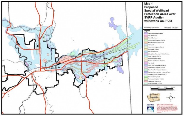 Special Wellhead Protection Areas over the SVRP - Map1